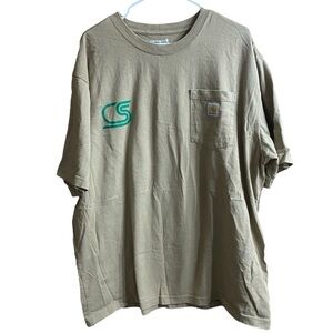 Carhartt CS Railroad Tough Tan Loose Fit One Pocket Short Sleeve TShirt Size XL